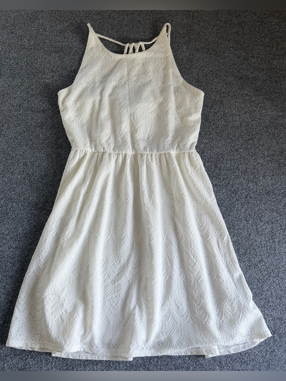 Maurices NEW White Textured Mini Dress Size L  Bridal Shower Party Festival